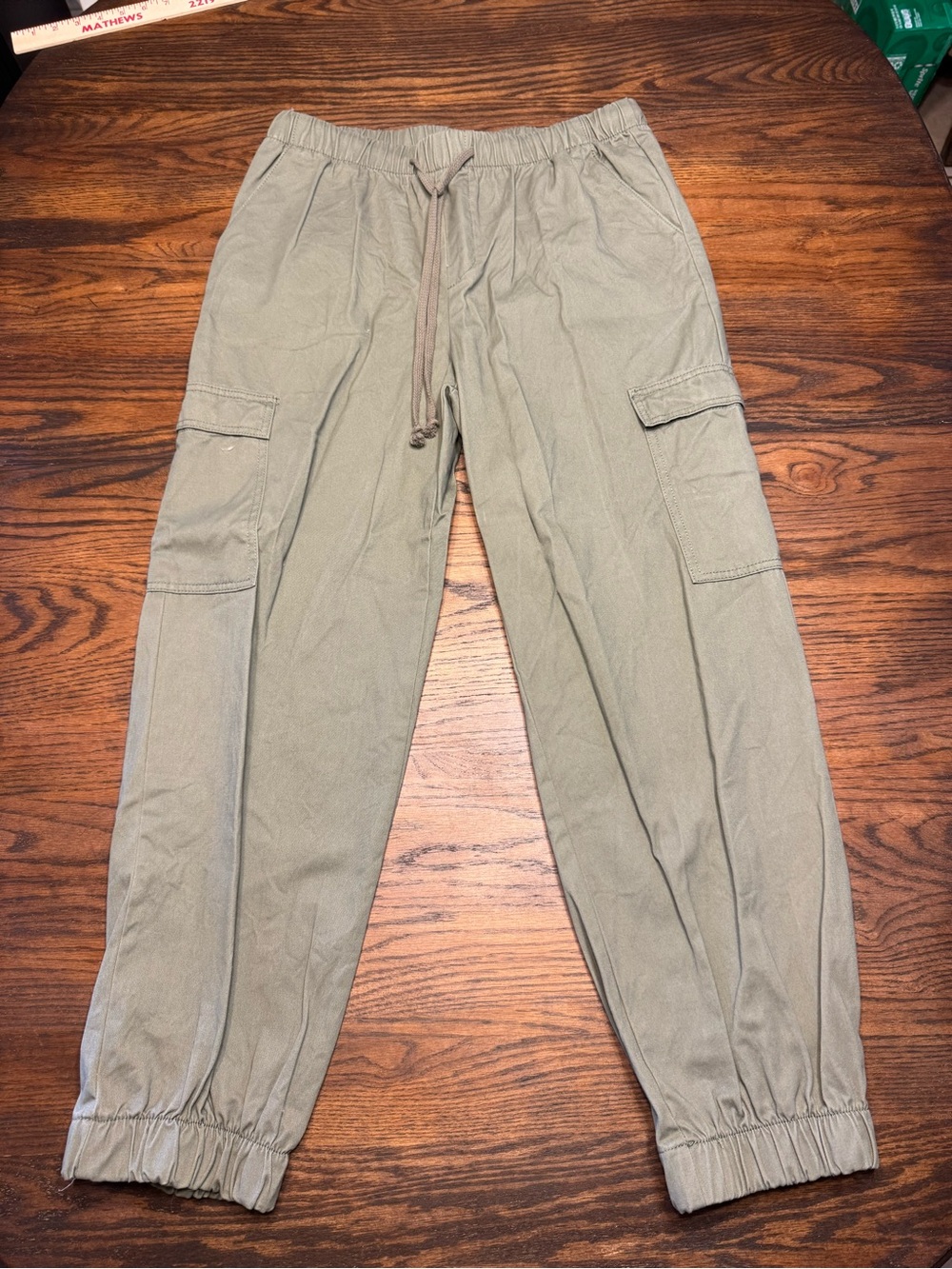 Women’s Freezia Pants Size Large Color Green Stretch Waist With Tie